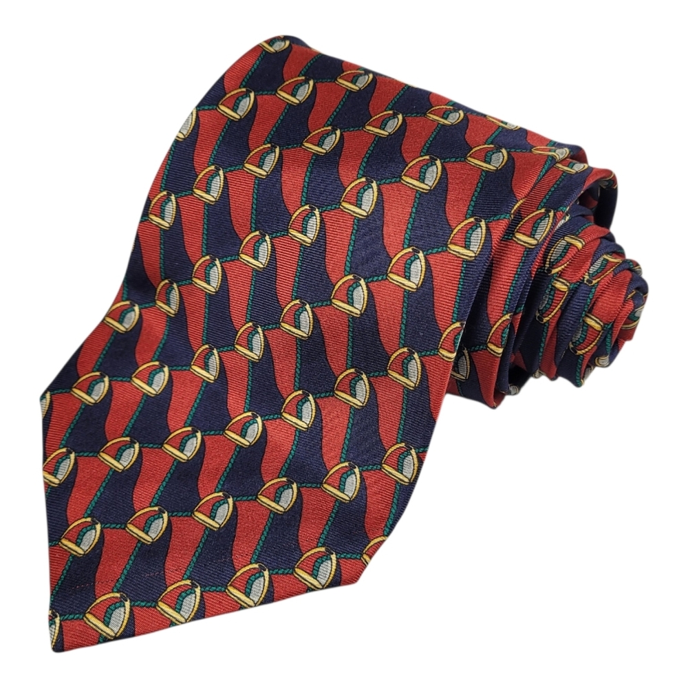 Richel Tie 100% Silk Equestrian Stirrup Iron Made In Spain